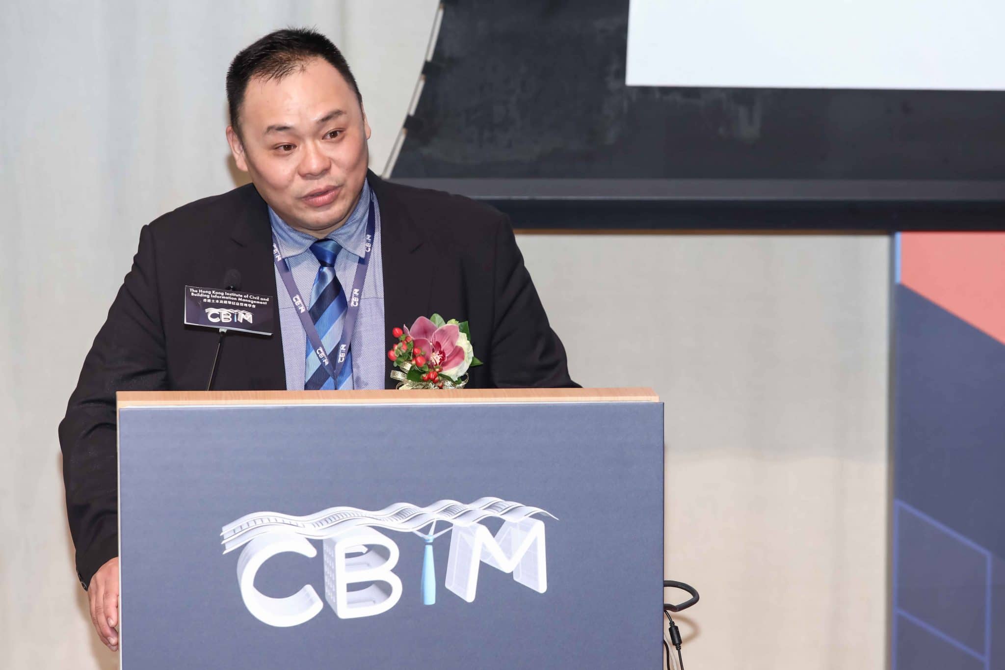 Founding President Sr. Michael Wong addressed the audience at the opening of the establishment ceremony of HKICBIM.